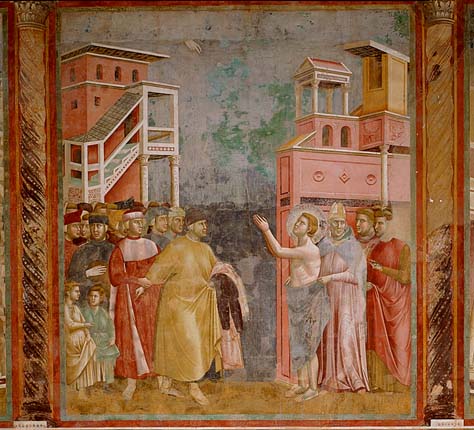 Assisi, Basilica superiore, la Rinuncia dei beni paterni